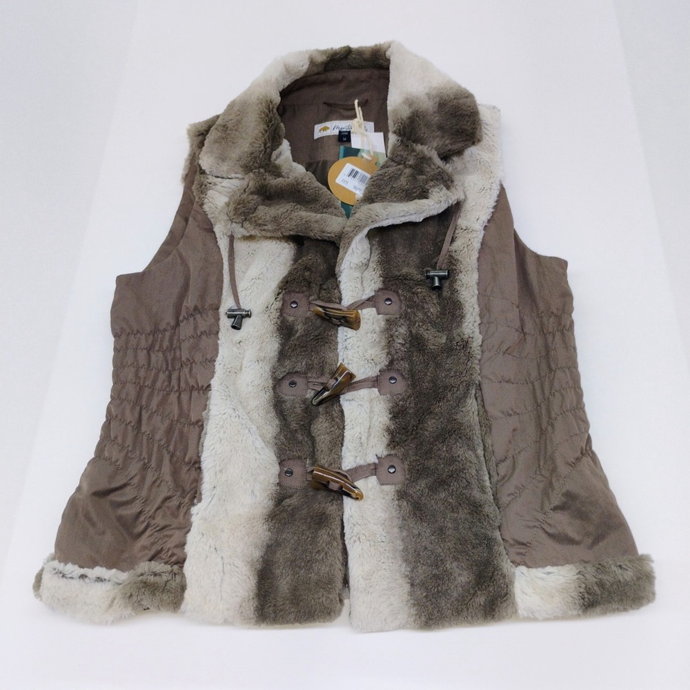 Montana Co Women's Faux Fur Trim Vest
